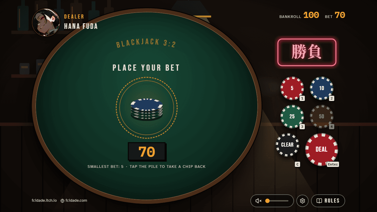 Blackjack 21 - Free Browser Card Game screenshot 1